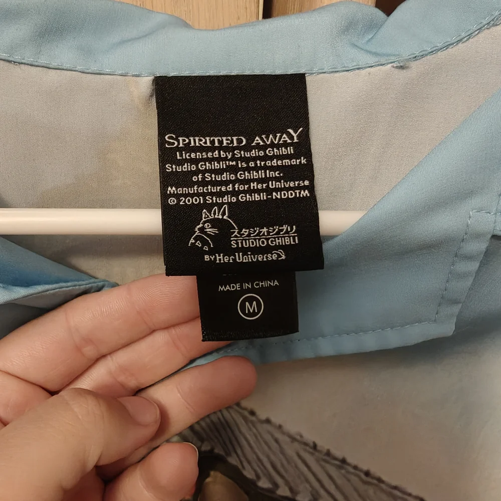 Her Universe Spirited Away Button Down Shirt - Light Blue and Red - Picture 2 of 4